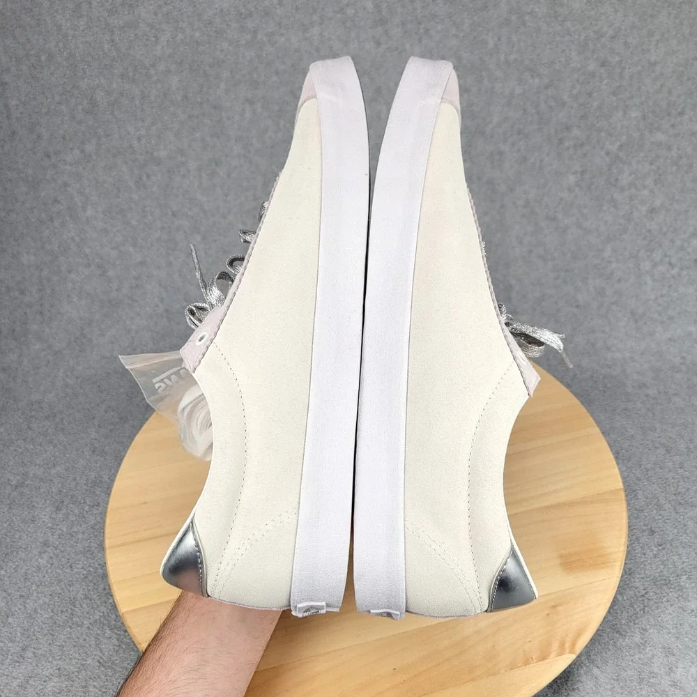 Vans Sport Sneakers Mens 13 Marshmallow‎ Metallic Silver Suede Low Top